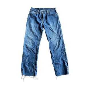 Levi's 506 Womens Mid Wash High Rise Straight Leg Rae Cut Off Hem Jeans Size 33
